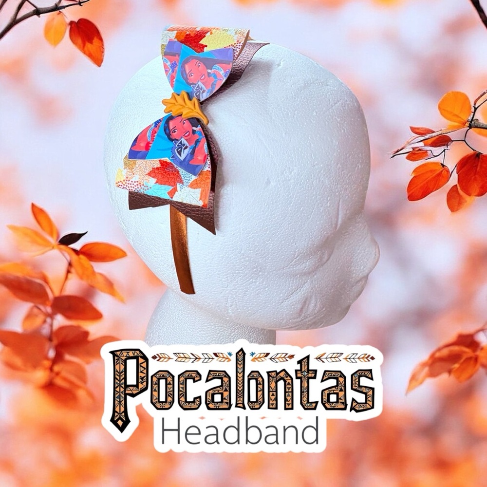 Pocahontas Inspired Interchangeable Faux Leather Hair Clip and Headband